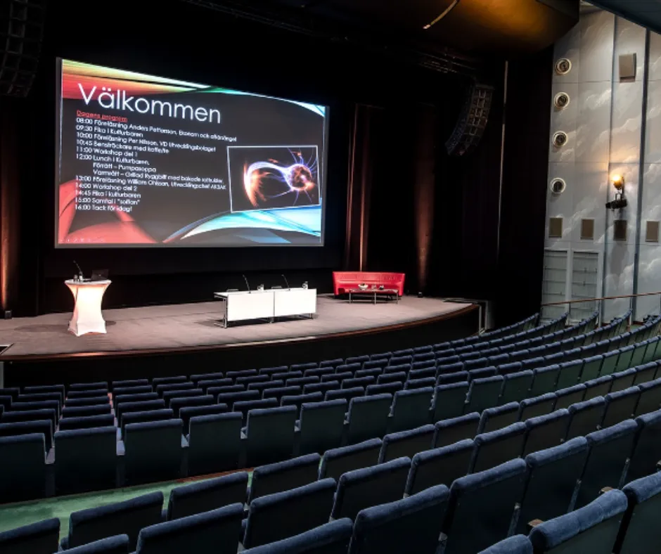 Conference hall with natural light and stage for Soul Summit.