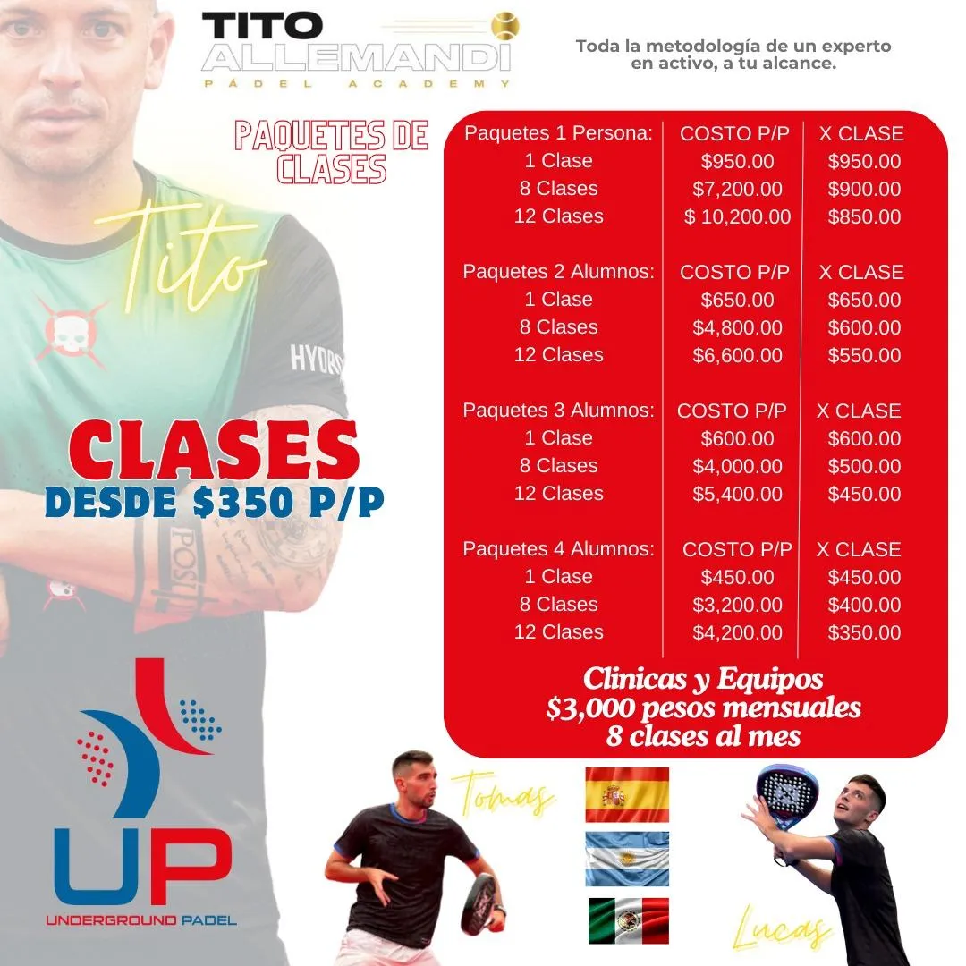 Clases de Padel desde $350 