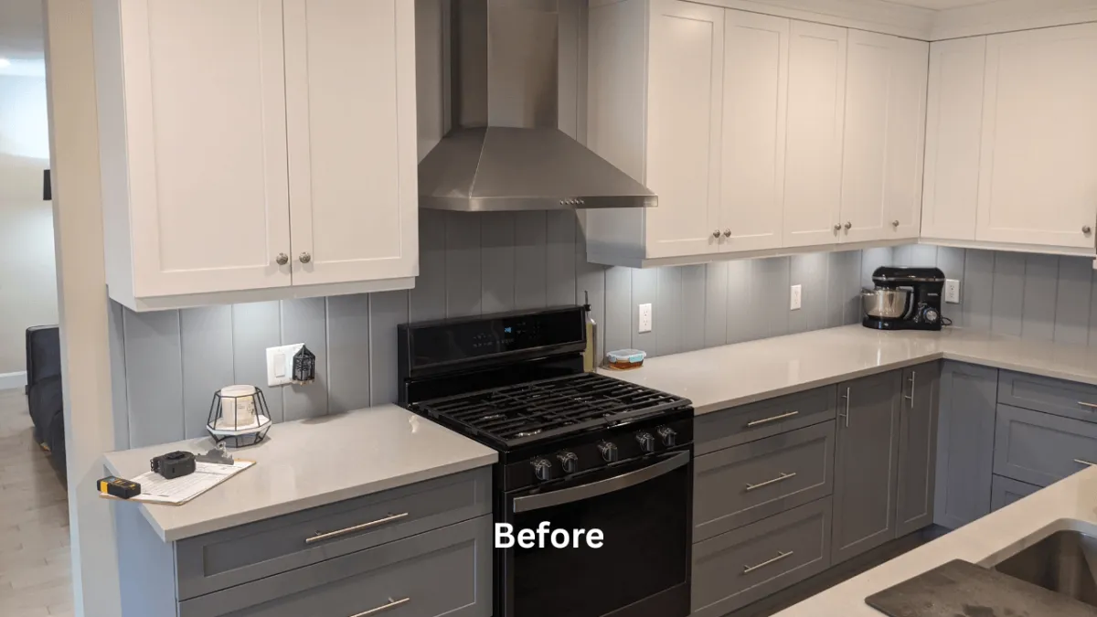 The before picture of an interior painting in Rockland, Ontario