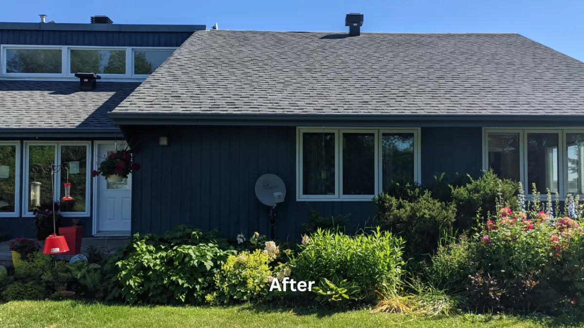 Before/after picture, Exterior panting in Cornwall Ontario