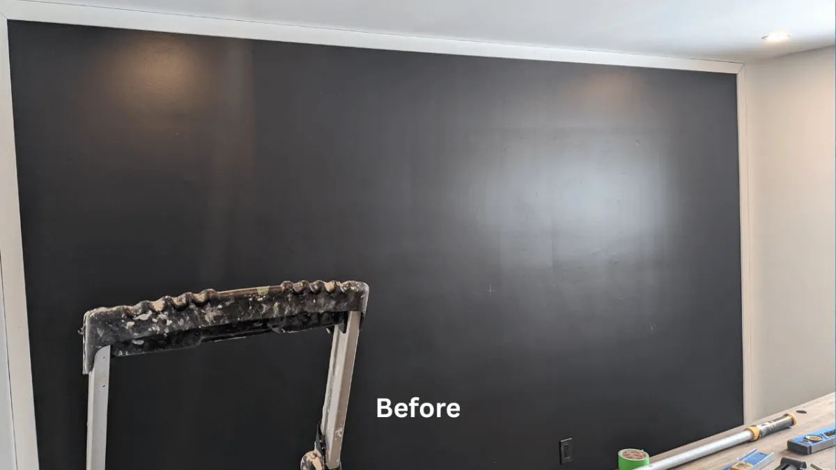 Before/after picture, interior panting in Cornwall Ontario