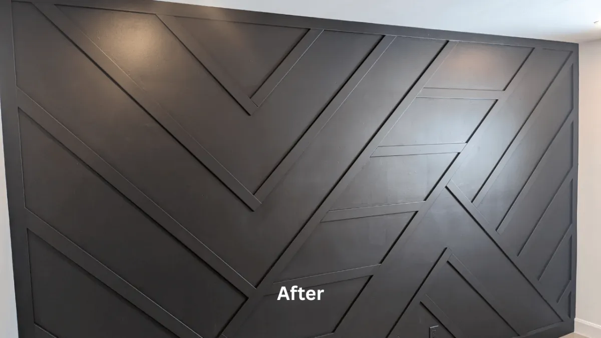 Before/after picture, interior panting in Cornwall Ontario