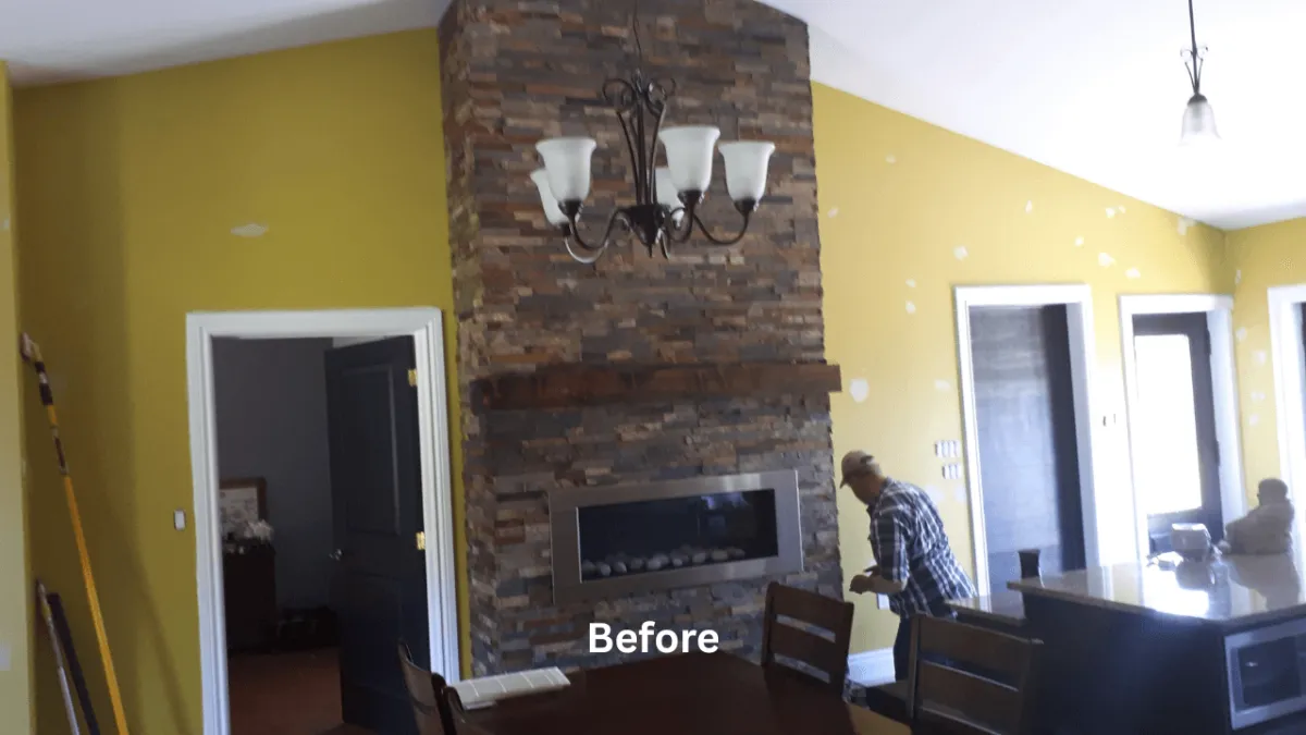 a before picture of an interior painting in Bainsville, Ontario 