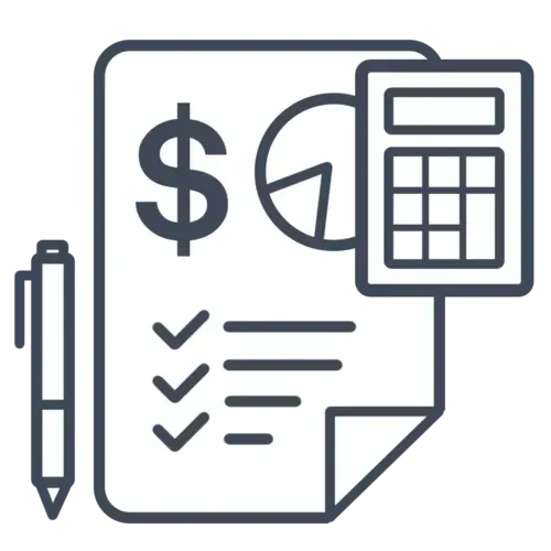 Financial invoice and calculator