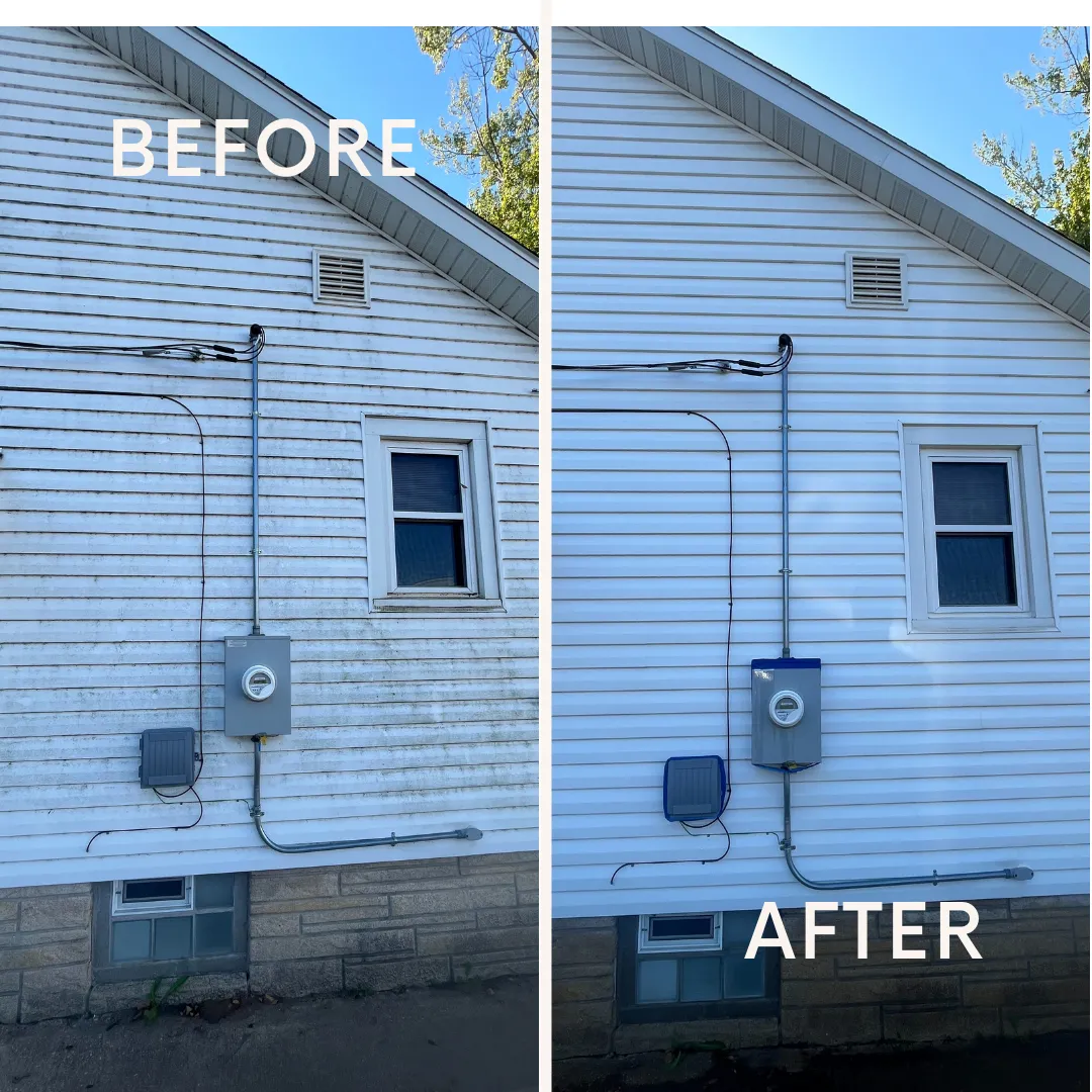 Concrete cleaning before and after example