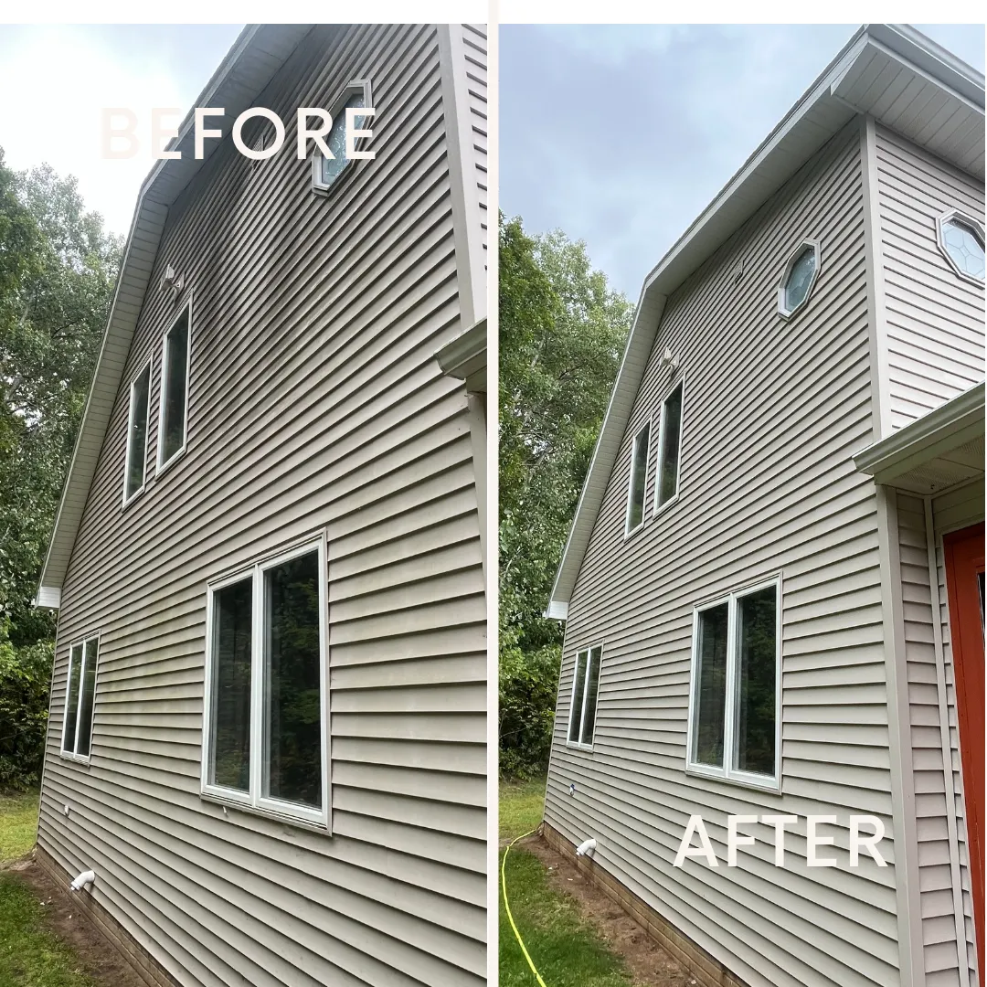 House washing before and after example