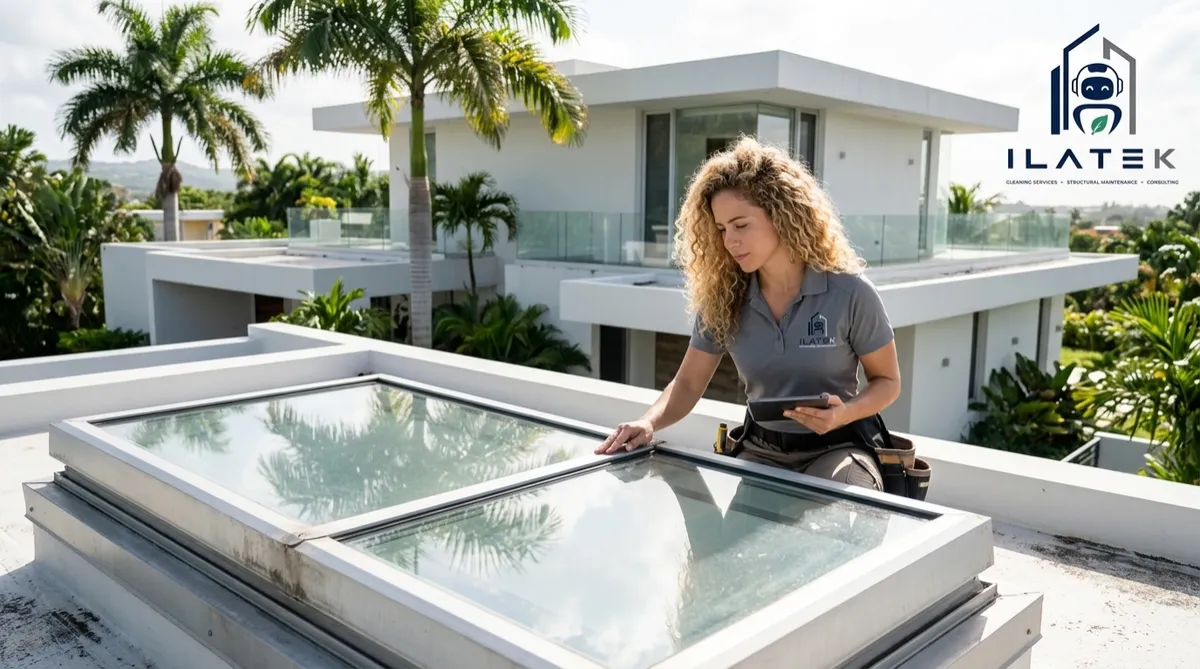 Tragaluz y skylight en techo de Puerto Rico — Aguada, Puerto Rico