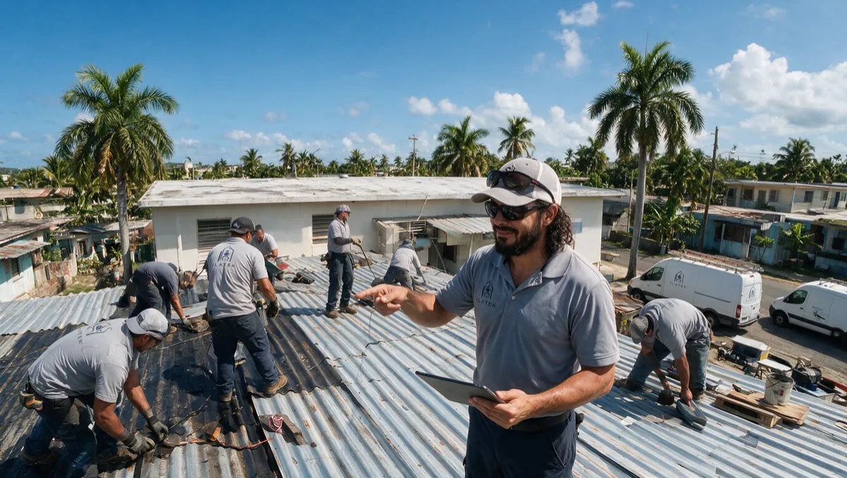 Sellado y tratamiento anticorrosivo de techo de zinc por Ilatek Techos en Aguada, Puerto Rico