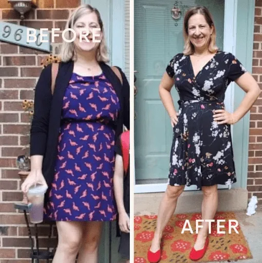 Kaite's before and after at fitwithnirit.com