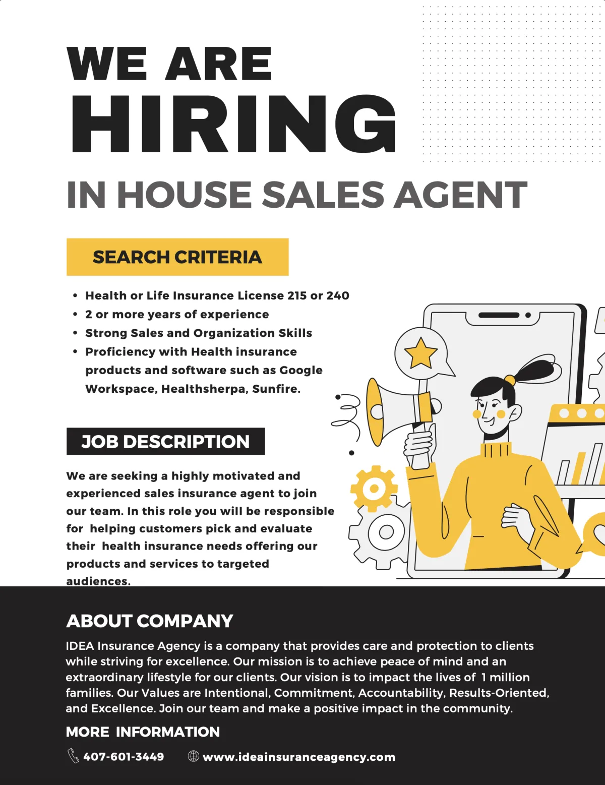 We are hiring an In-House Life Sales Agent