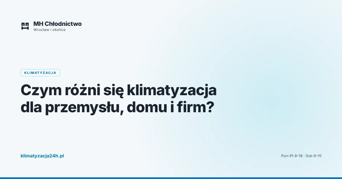 Czym różni się klimatyzacja dla przemysłu, domu i firm?