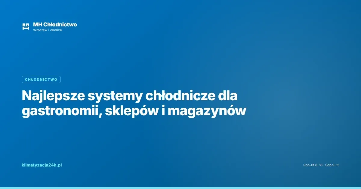 Najlepsze systemy chłodnicze dla gastronomii, sklepów i magazynów