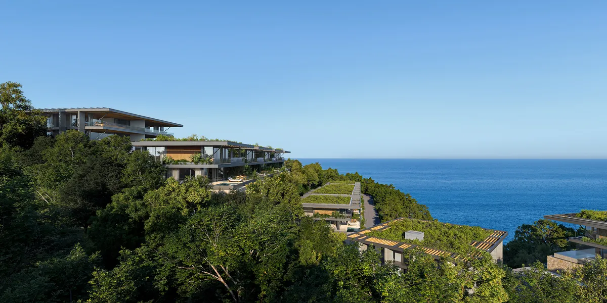 Luxury Oaxaca coast vacation rental villa terrace with ocean view and pristine outdoor living space