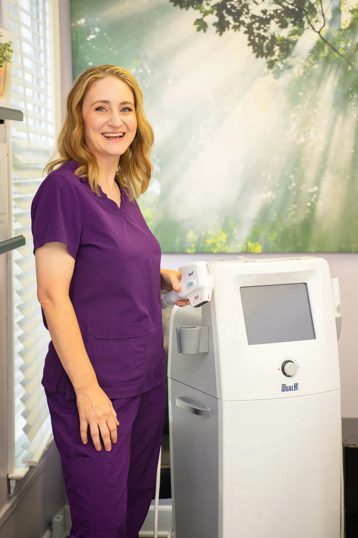 Lori with the DualHi+ HIFU machine at Skin Pro Lori in Charlotte