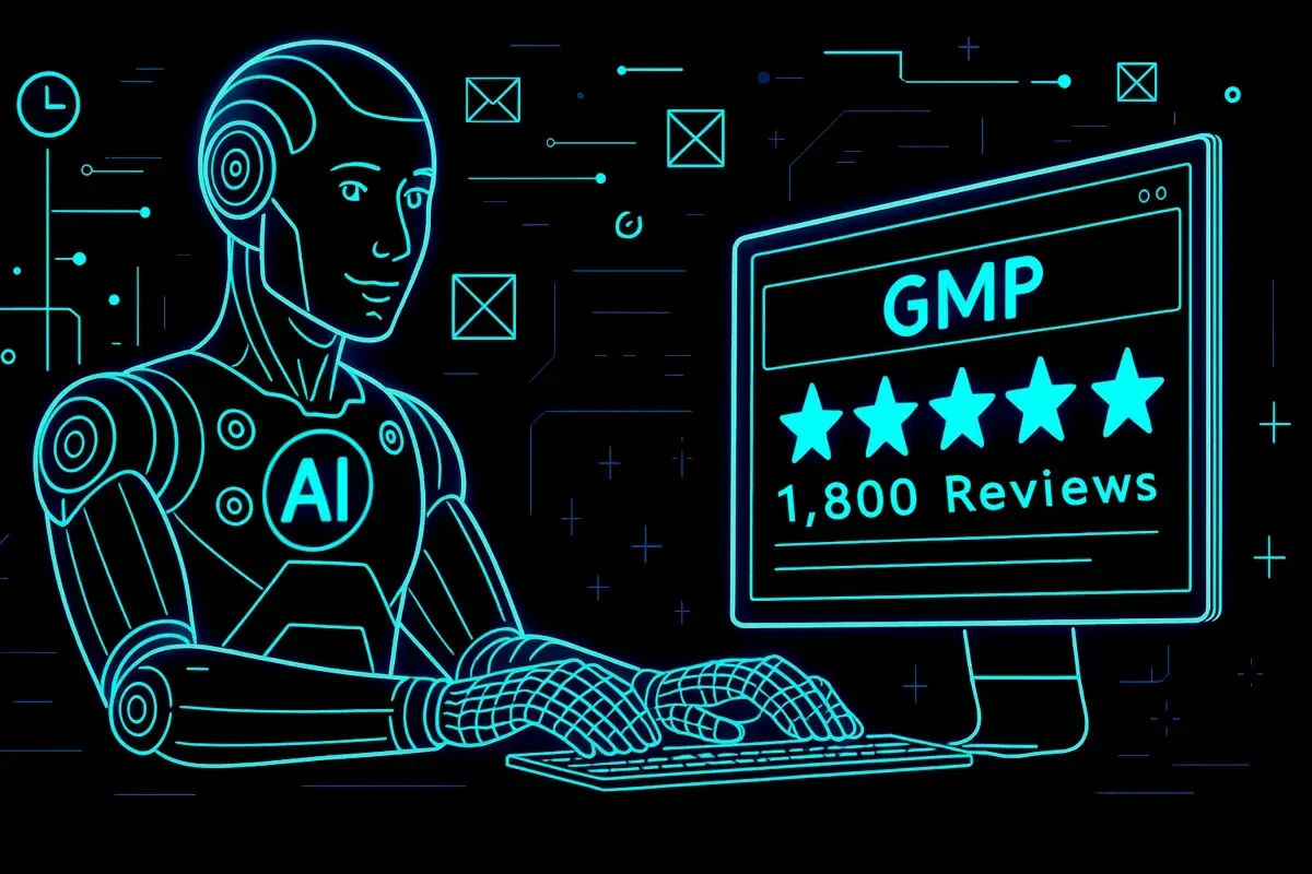 Grapich of AI working on Googles Reviews
