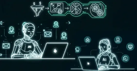 Graphic of the AIReceptionis 24/7 service