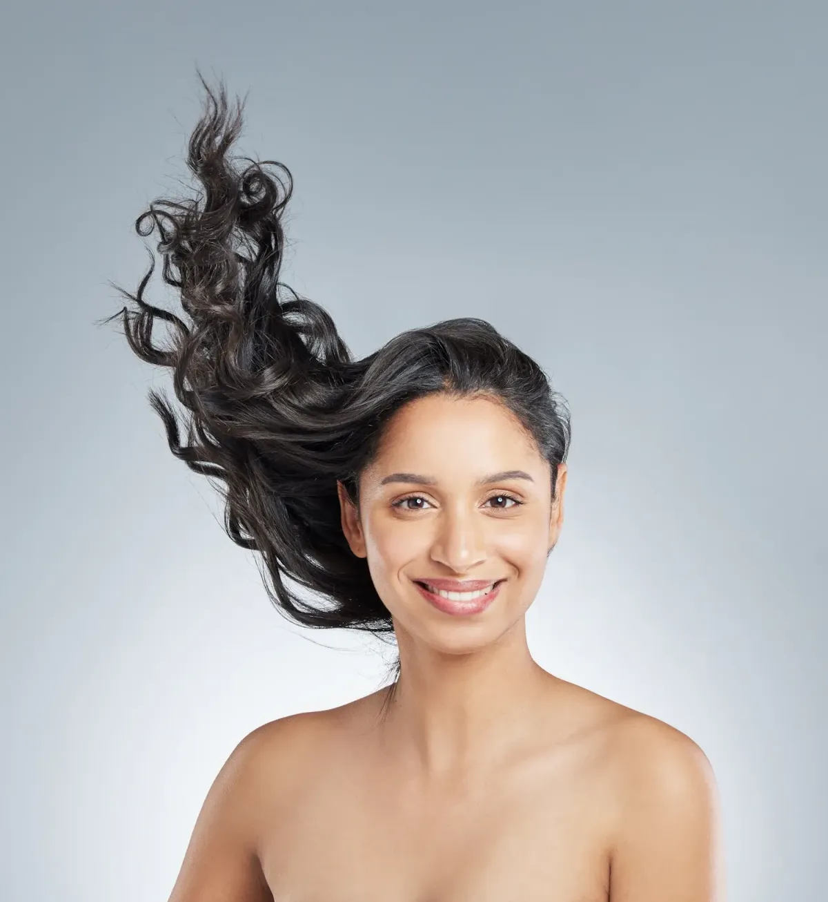 woman with long hari
