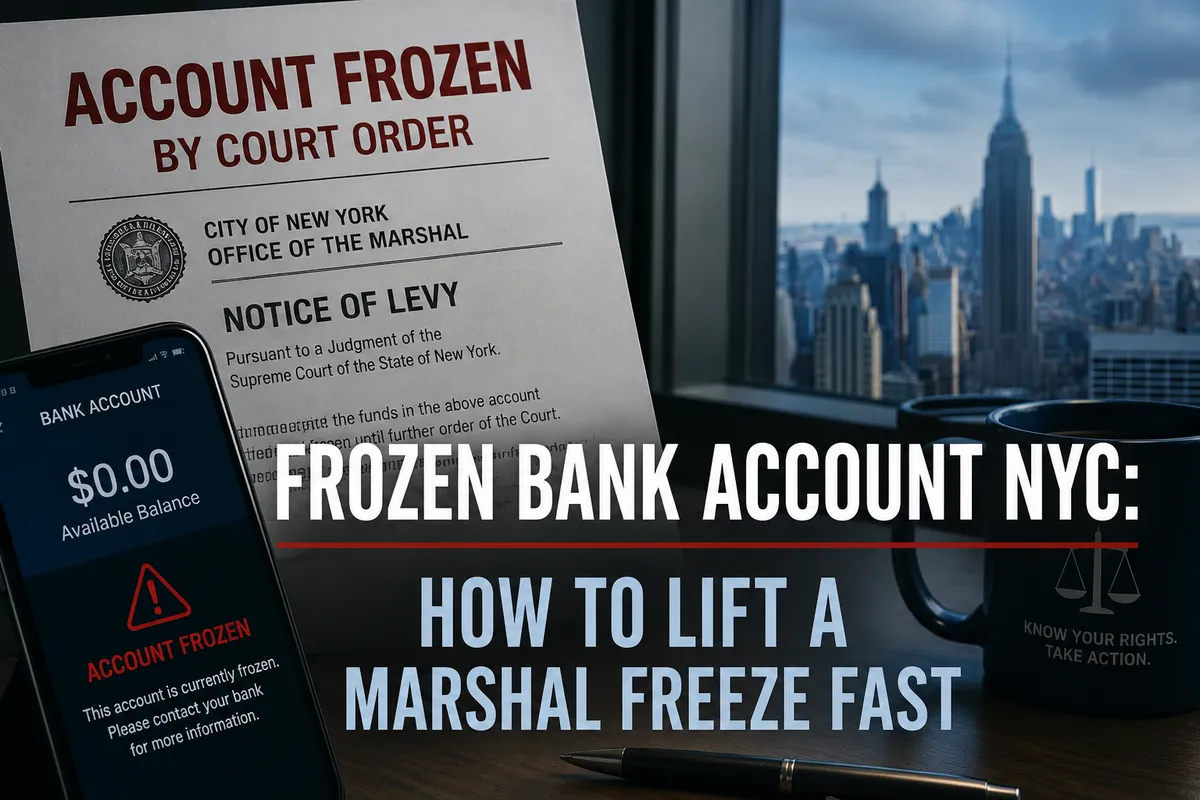 Frozen Bank Account NYC: How to Lift a Marshal Freeze Fast