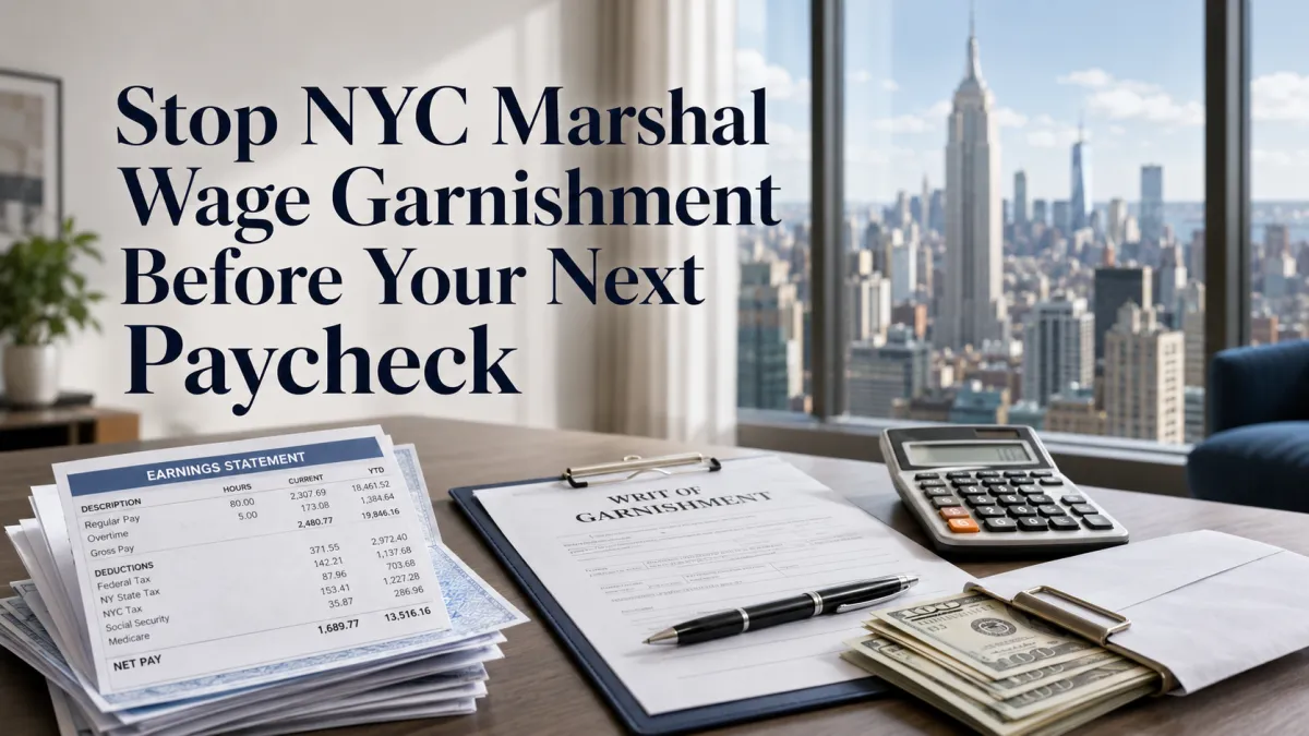 Stop NYC Marshal Wage Garnishment Before Your Next Paycheck