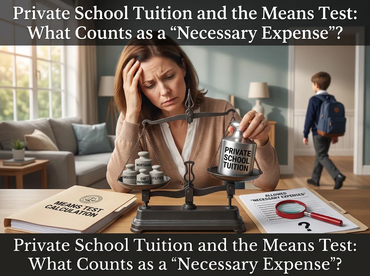 Private School Tuition and the Means Test: What Counts as a 'Necessary Expense'?