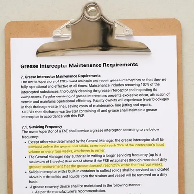 Grease Trap Service Frequency