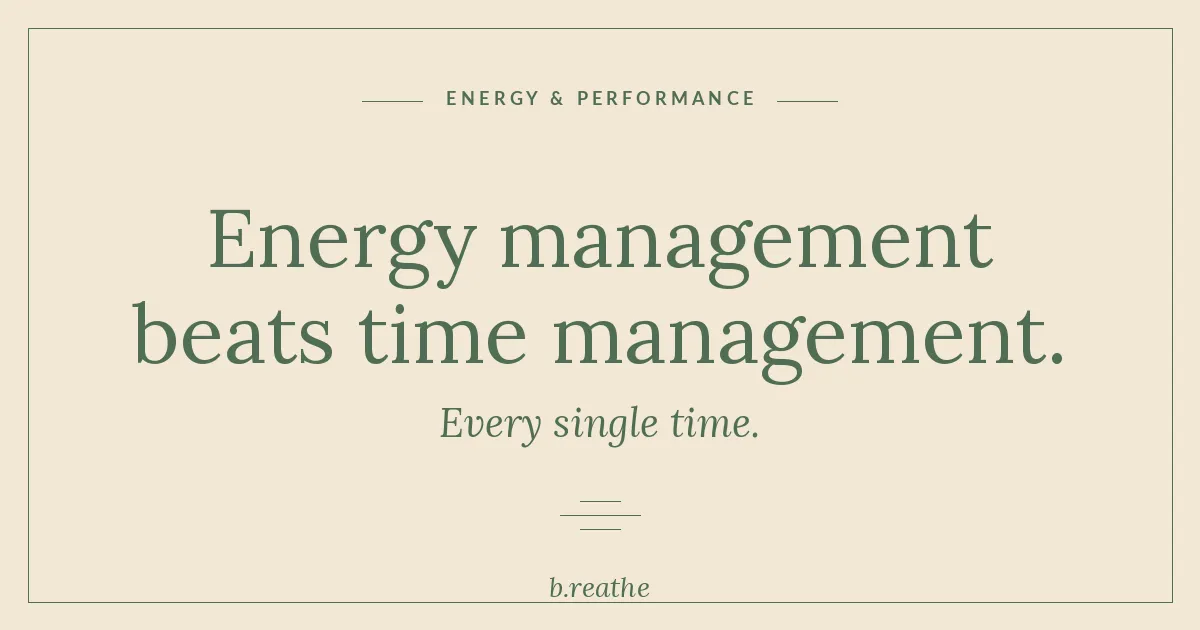 Calm entrepreneur practising energy management for sustainable high performance