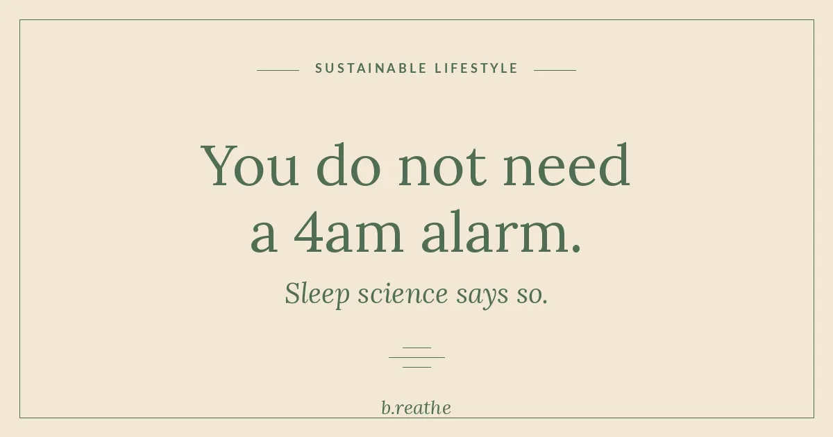 You do not need a 4am alarm — editorial title card from the b.reathe blog by Katie Harvey