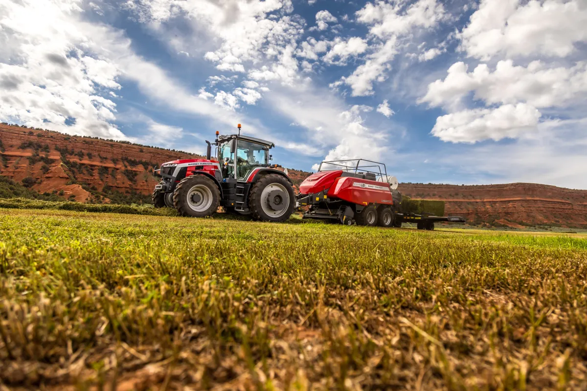 a close up of a tractor tire on a farm