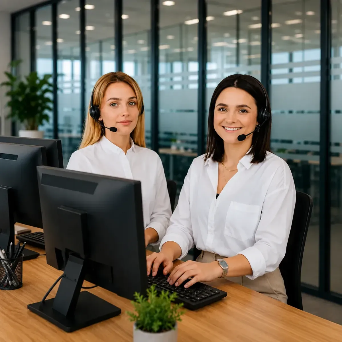 "Lotus Dreams bilingual customer service representative supporting a client call"