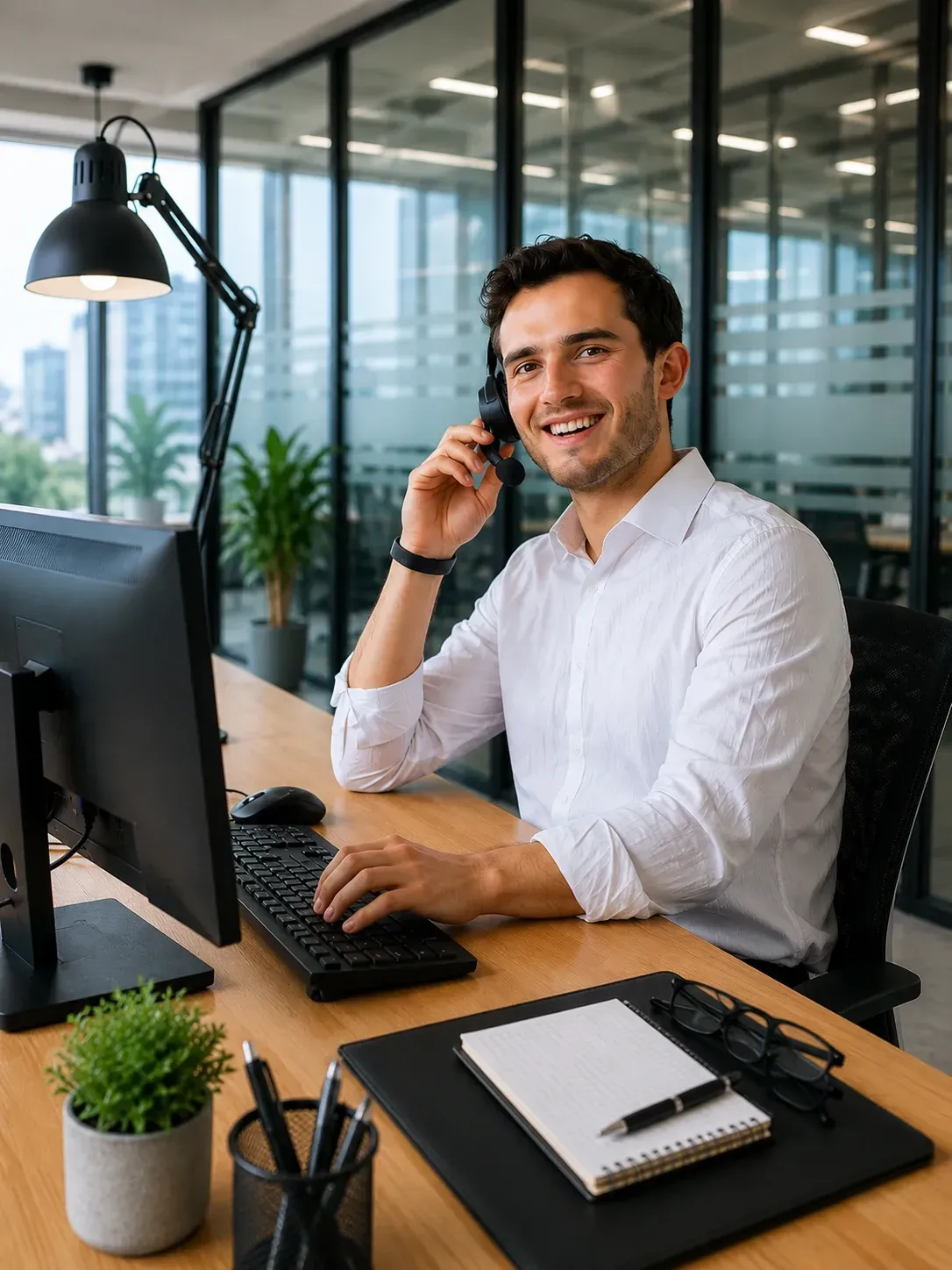 "Lotus Dreams dedicated customer service team at their workstations"
