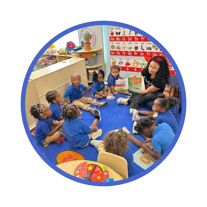 Happy children participating in group play activities
