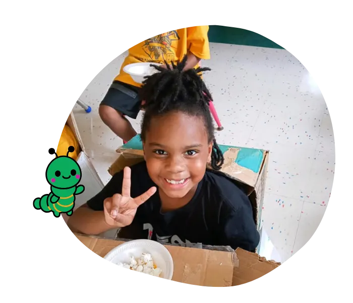 Happy child participating in group play activities