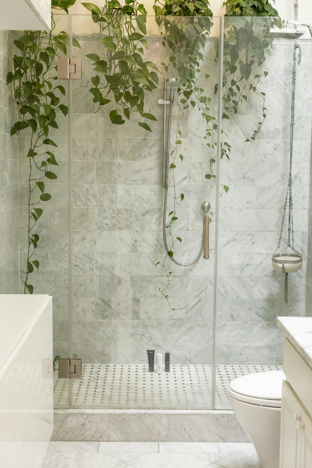 Modern bathroom renovation with frameless glass shower doors in Berkshire