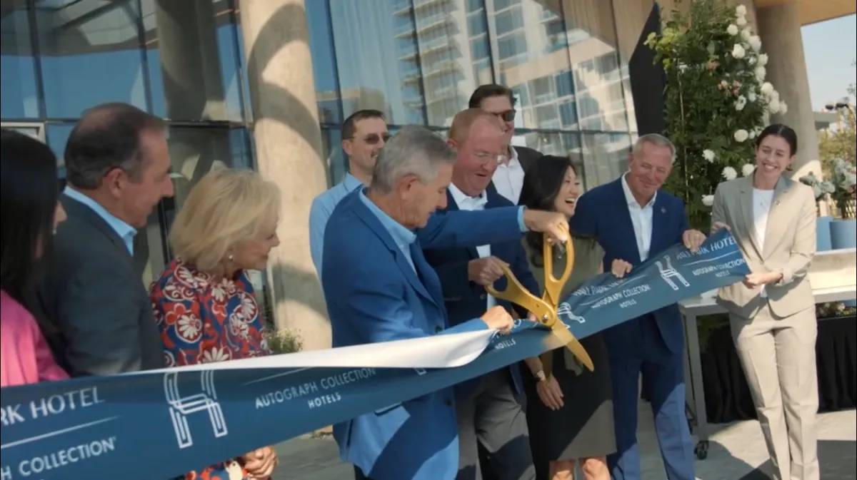 A still frame from a corporate event video produced by Digital Sonder for Coury Hospitality and the HALL Park Hotel in Frisco TX.