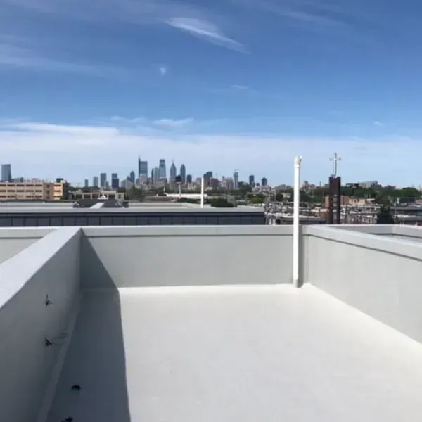 Seamless fiberglass flat roof in Norristown with waterproof finish
