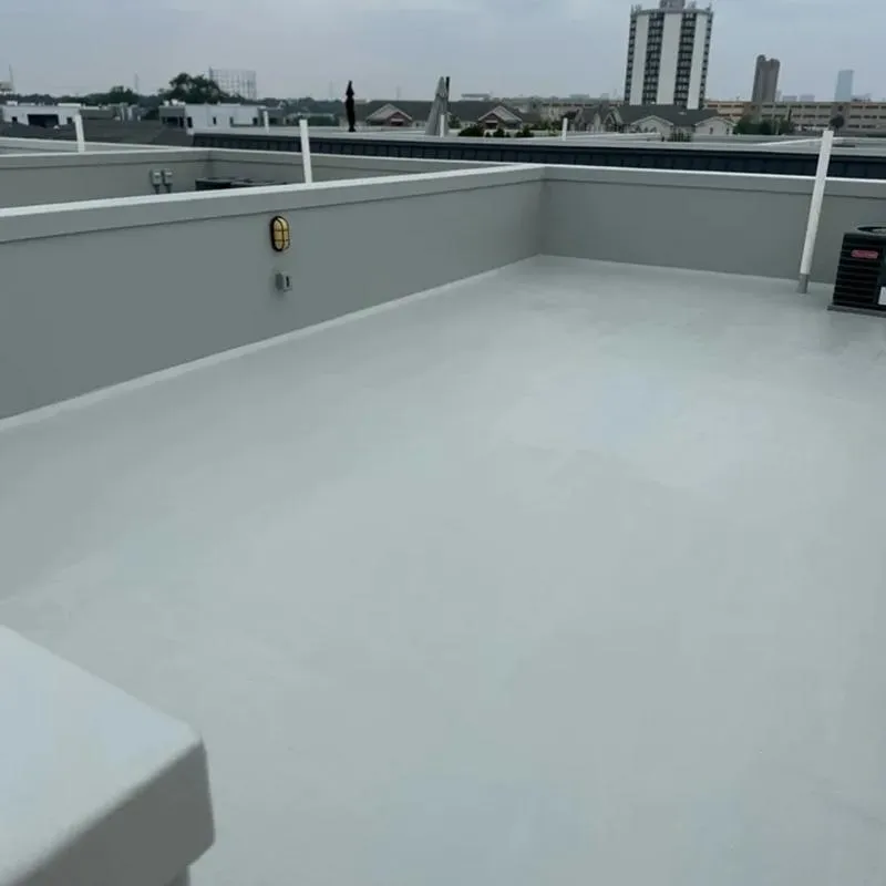 Newly installed fiberglass roof providing durable protection and increased property value.