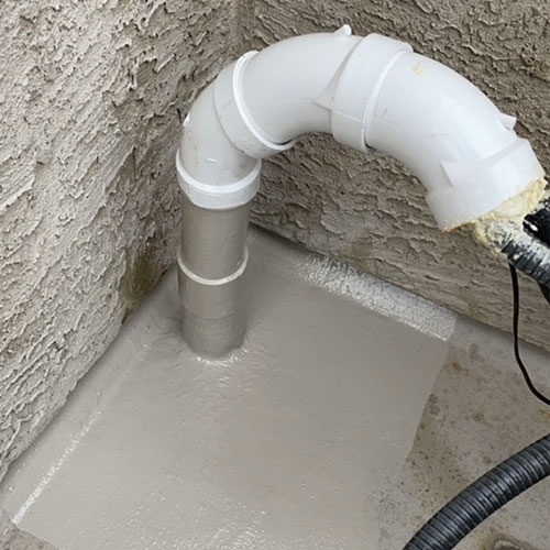 Fiberglass repair and sealant around HVAC pipe and conduit