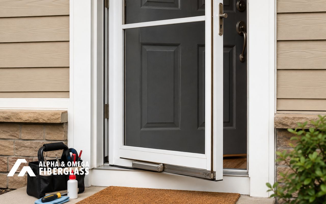 storm door maintenance for a clean protected home entry