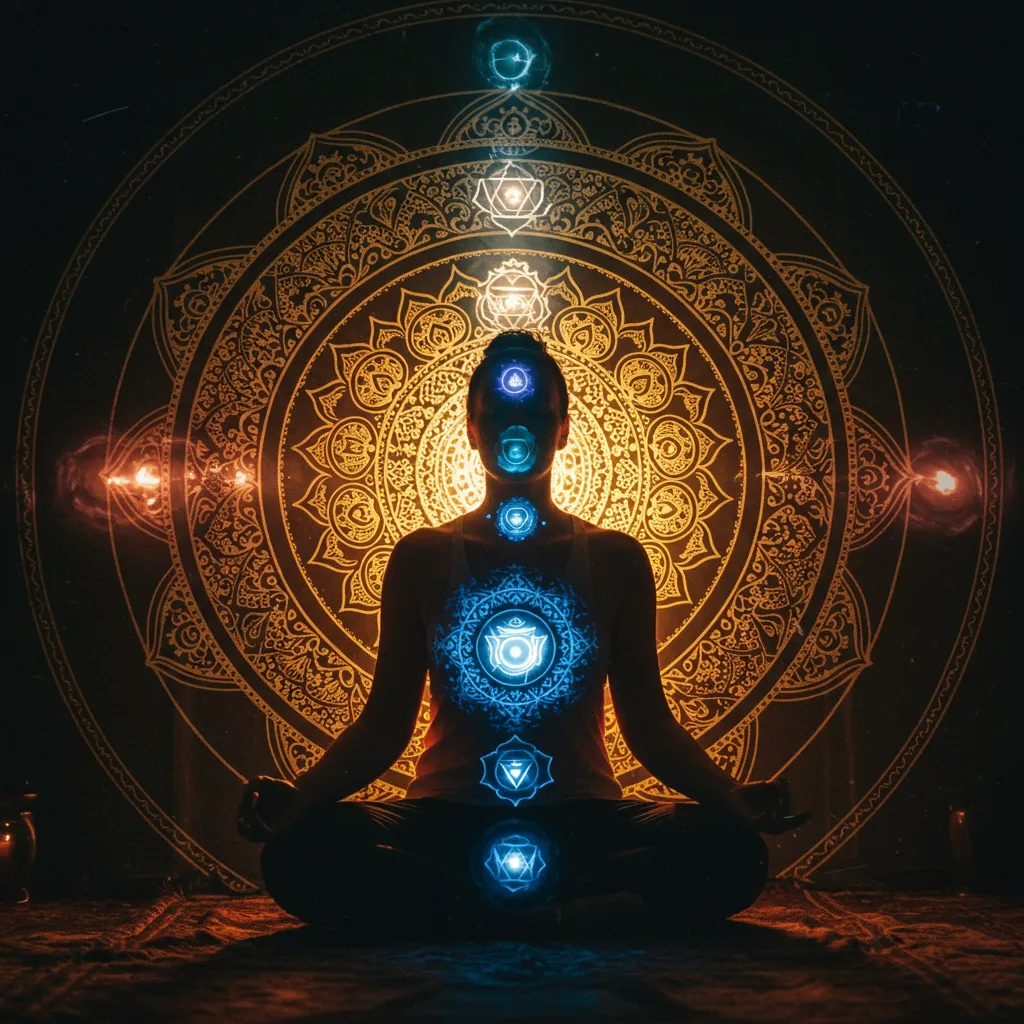 A vision board collage with colourful sticky notes, photos, and goal statements, arranged on a wooden desk, with a hand pinning a new goal. 1:1 aspect ratio.