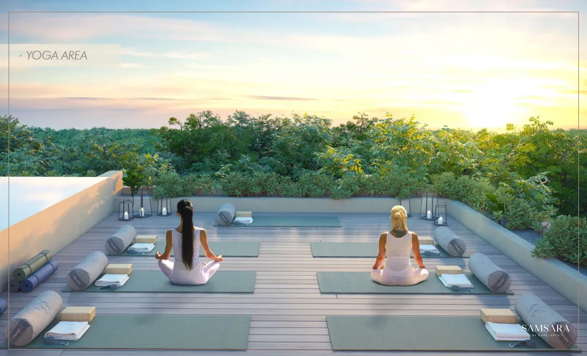 Maya Tranquilo Tulum MX Yoga Area | Kniffin Tropical Vacation Rentals 