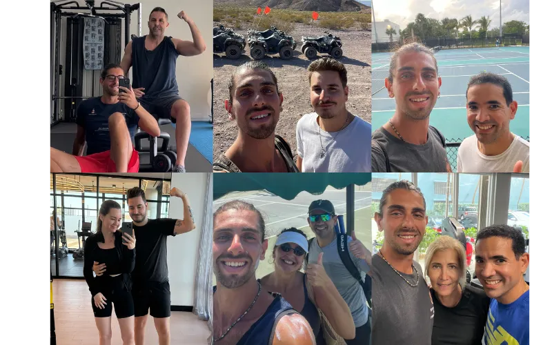 Coach Tommaso Strino with busy parent clients - real fitness transformations US