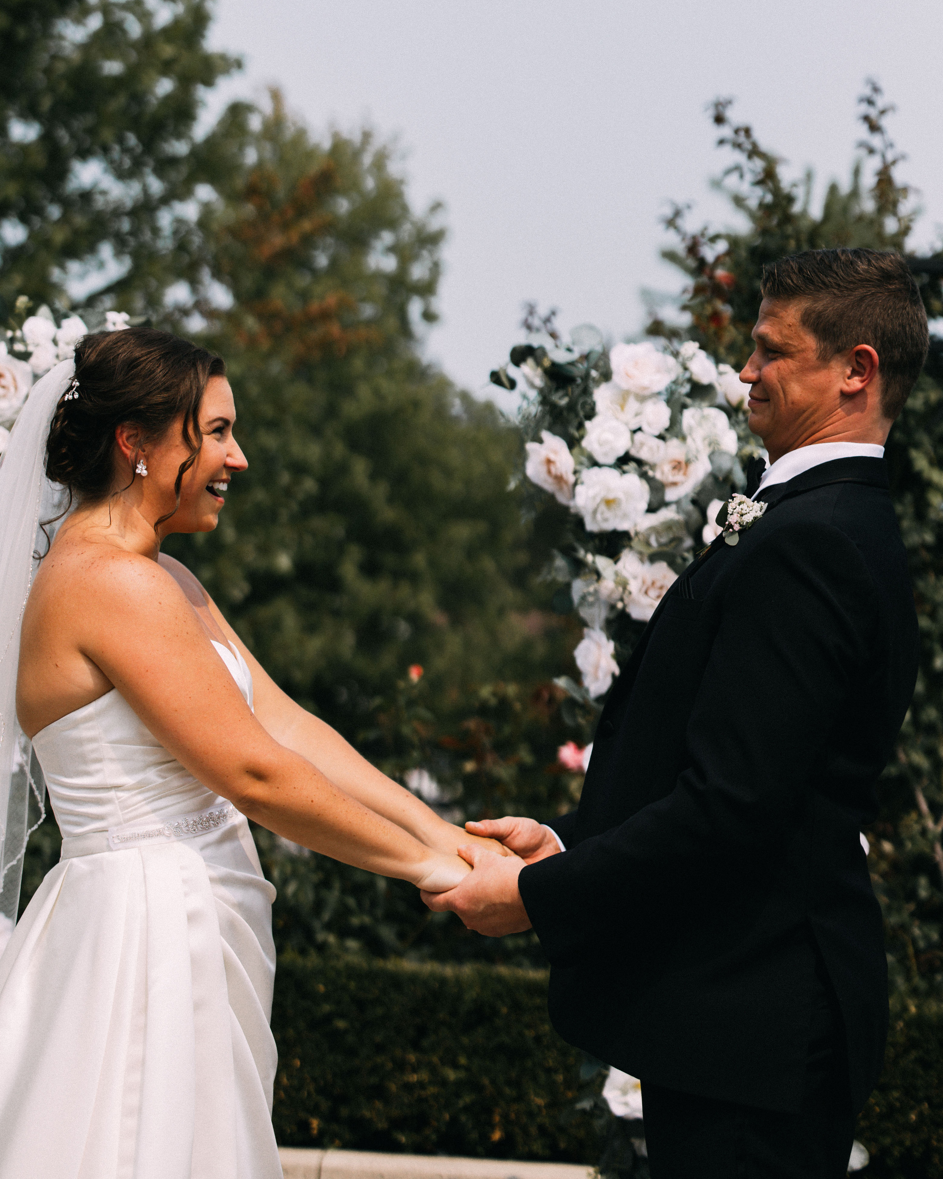 Newlyweds sharing their first dance at a Cambridge, Ontario wedding venue.