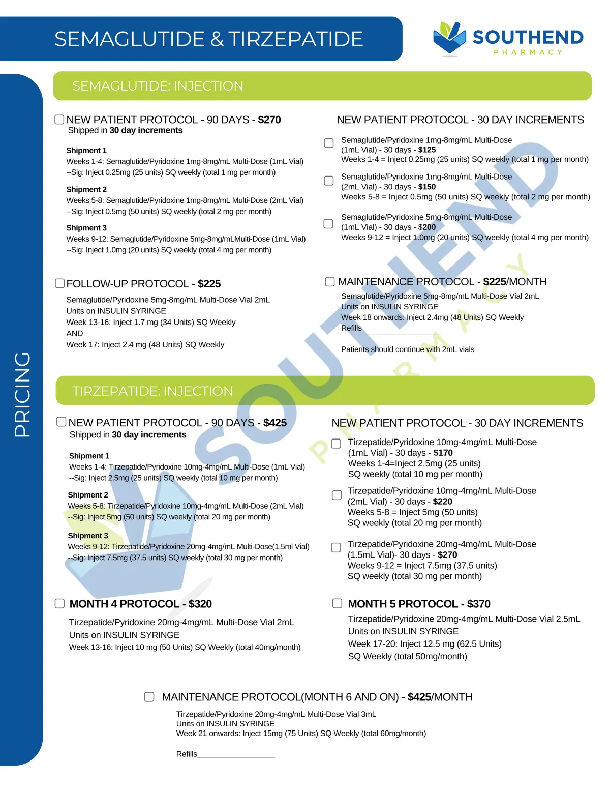 Sample prescription pad with pricing southend pharmacy