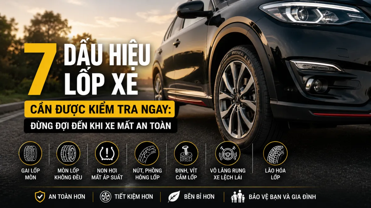 7 dấu hiệu lốp xe ô tô cần được kiểm tra ngay để đảm bảo an toàn
