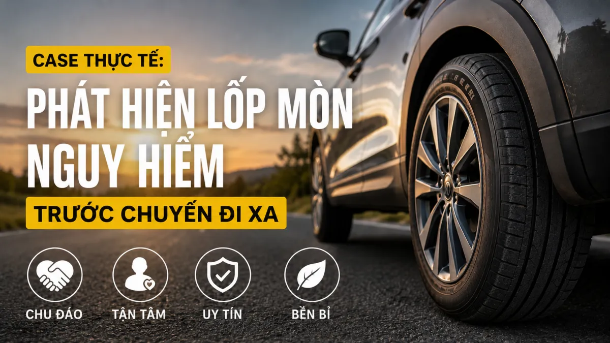 Case thực tế: Phát hiện lốp mòn nguy hiểm trước chuyến đi xa