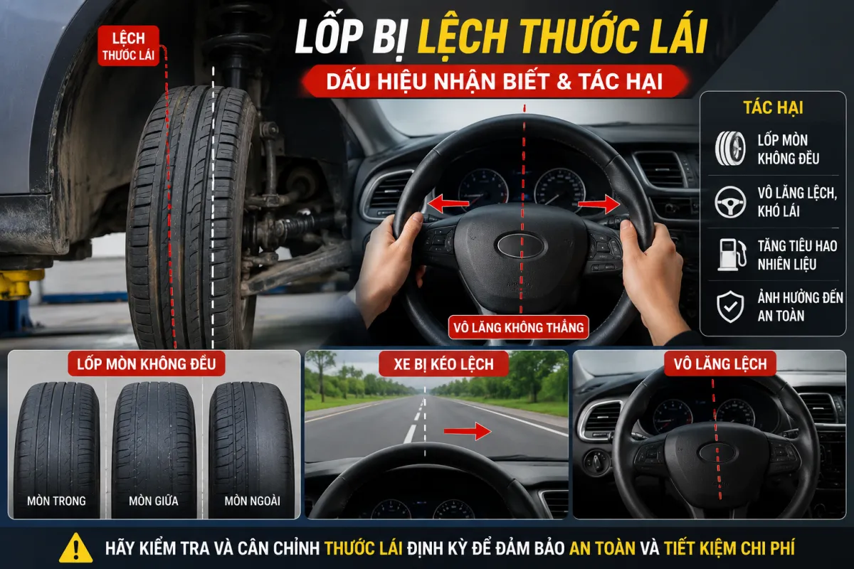 Xe bị lệch lái do những nguyên nhân nào