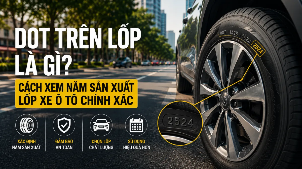 Hướng dẫn cách xem mã DOT trên lốp xe ô tô để xác định tuần và năm sản xuất, kỹ thuật viên Bình Linh Auto tư vấn thay lốp tại TP Vinh.