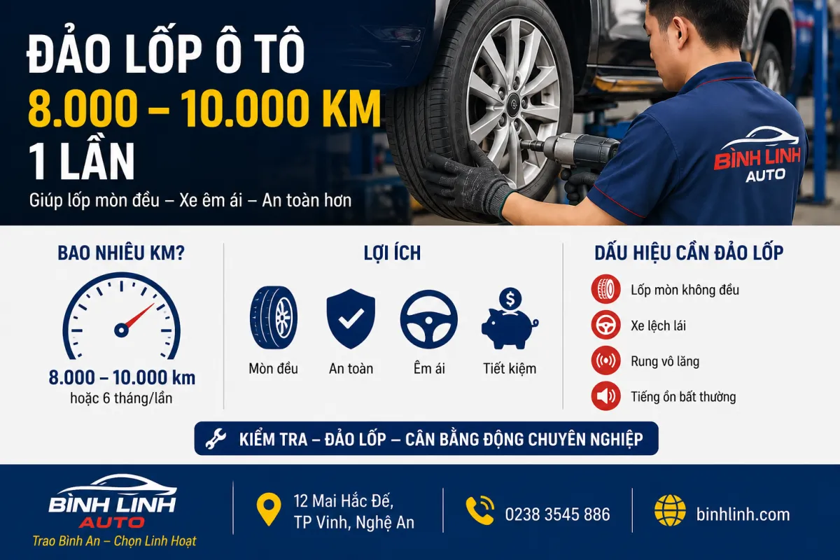 7 dấu hiệu cho thấy xe cần đảo lốp ngay