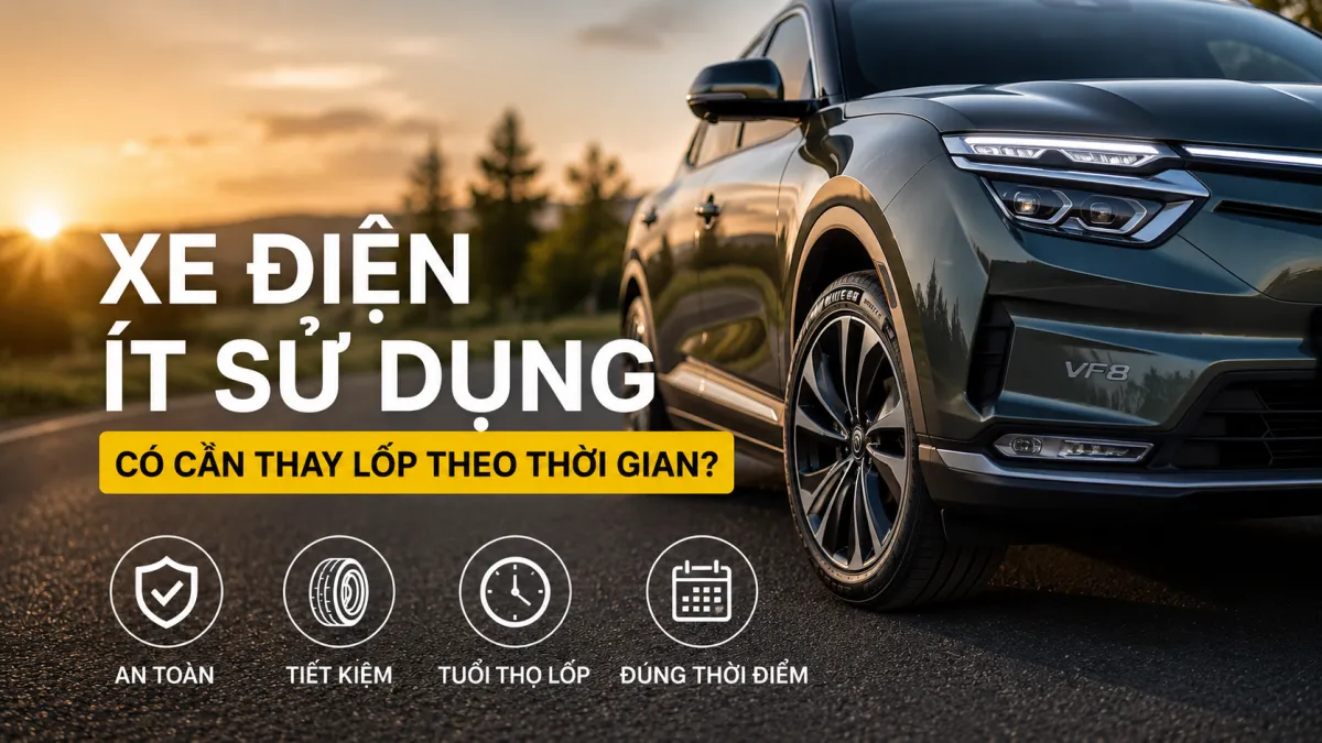 Xe điện ít sử dụng, chạy ít km có cần thay lốp không? Tìm hiểu các dấu hiệu lão hóa lốp, thời điểm nên thay và cách bảo quản lốp xe điện đúng cách.