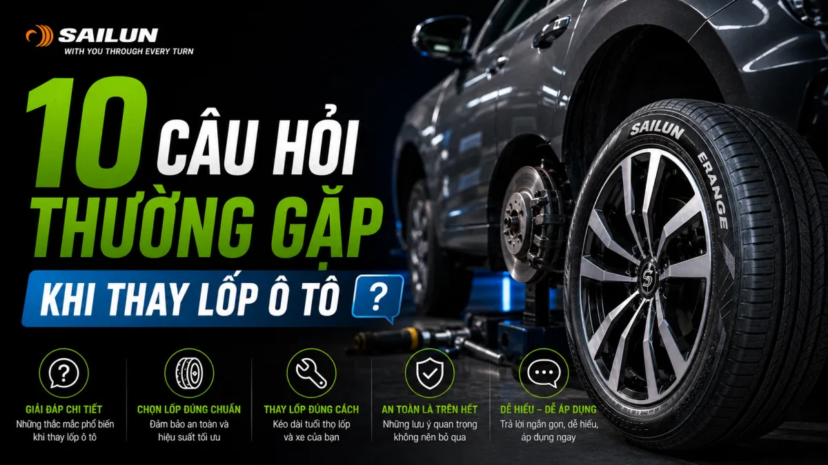 Giải đáp 10 câu hỏi thường gặp khi thay lốp ô tô: khi nào nên thay, thay 2 hay 4 lốp, có cần cân bằng động, đảo lốp và những lưu ý quan trọng.